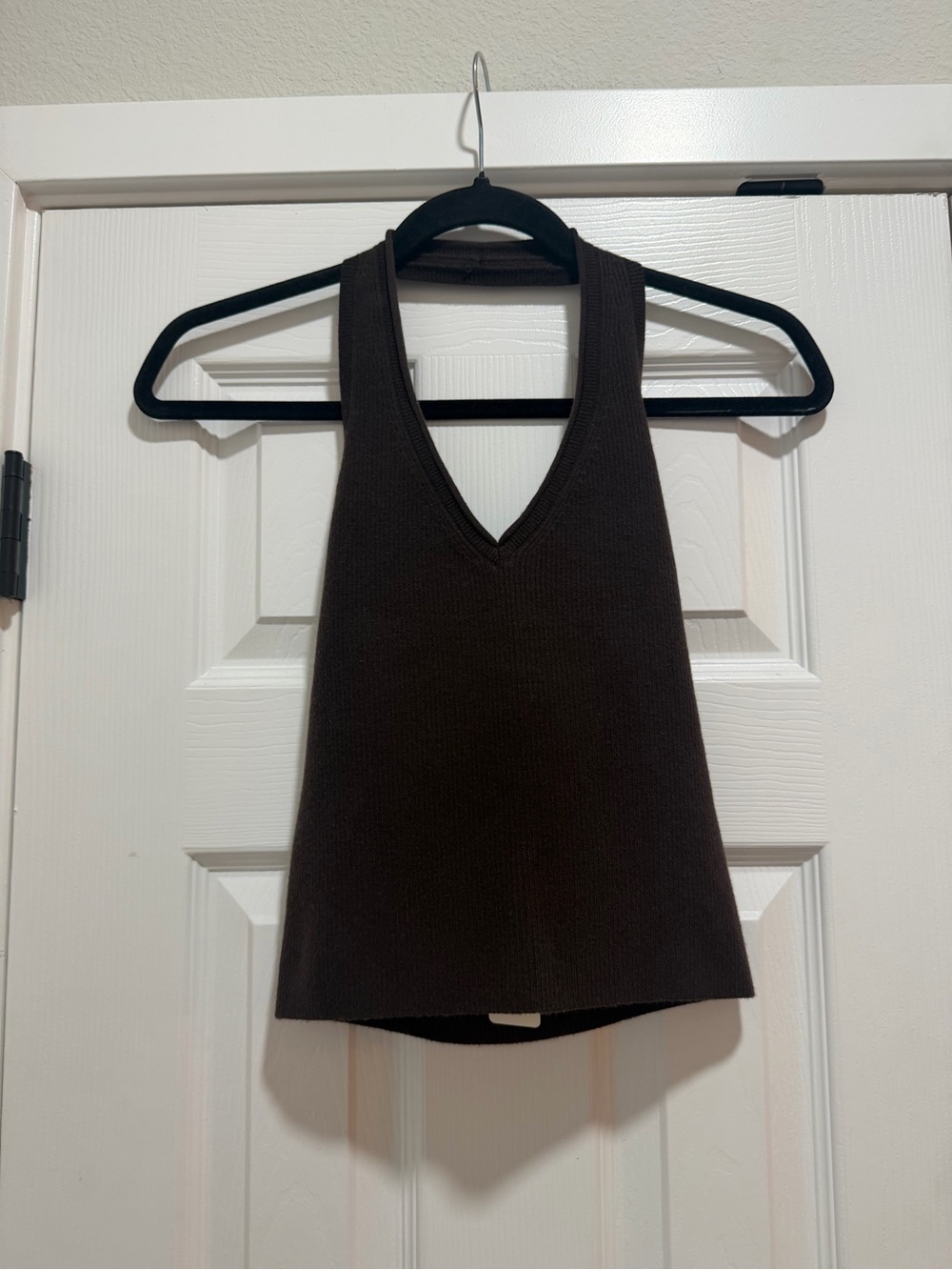 NWT Aerie Chocolate Brown Ribbed V-Neck Tank Size Small